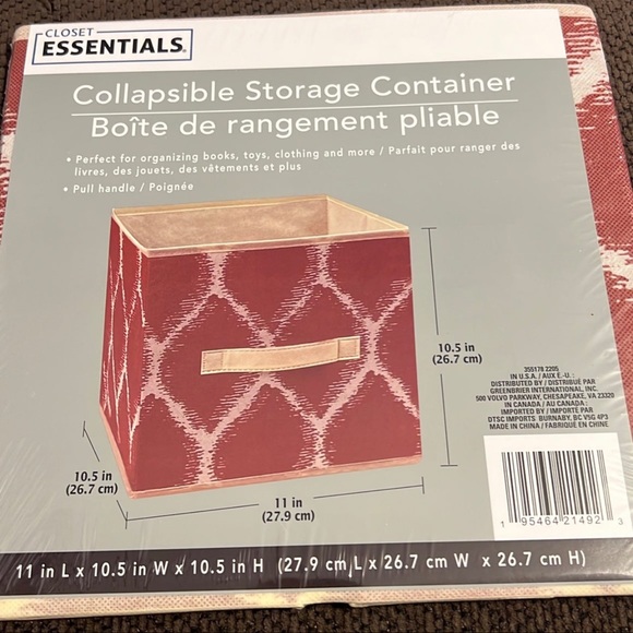 New Lot of 4 Closet Essentials Harvest Red Collapsible Storage Containers - Picture 13 of 13